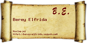 Berey Elfrida névjegykártya